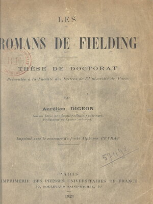 cover image of Les romans de Fielding